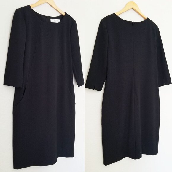 MM Lafleur The Etsuko Dress 12 Black Sheath Office Classic Designer No Belt $265 - Picture 4 of 16